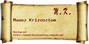 Maasz Krizosztom névjegykártya